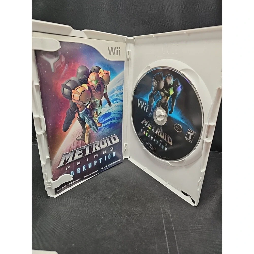 Metroid Prime 3: Corruption (Nintendo Wii, 2007) With Manual